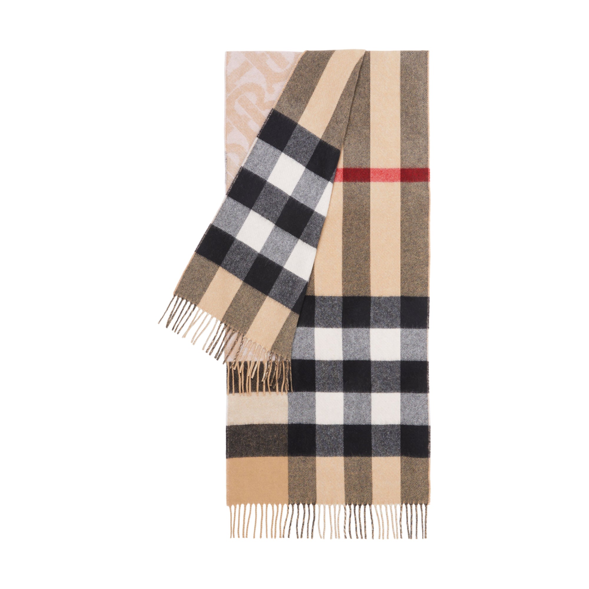 체크 캐시미어 리버시블 스카프 앨러배스터