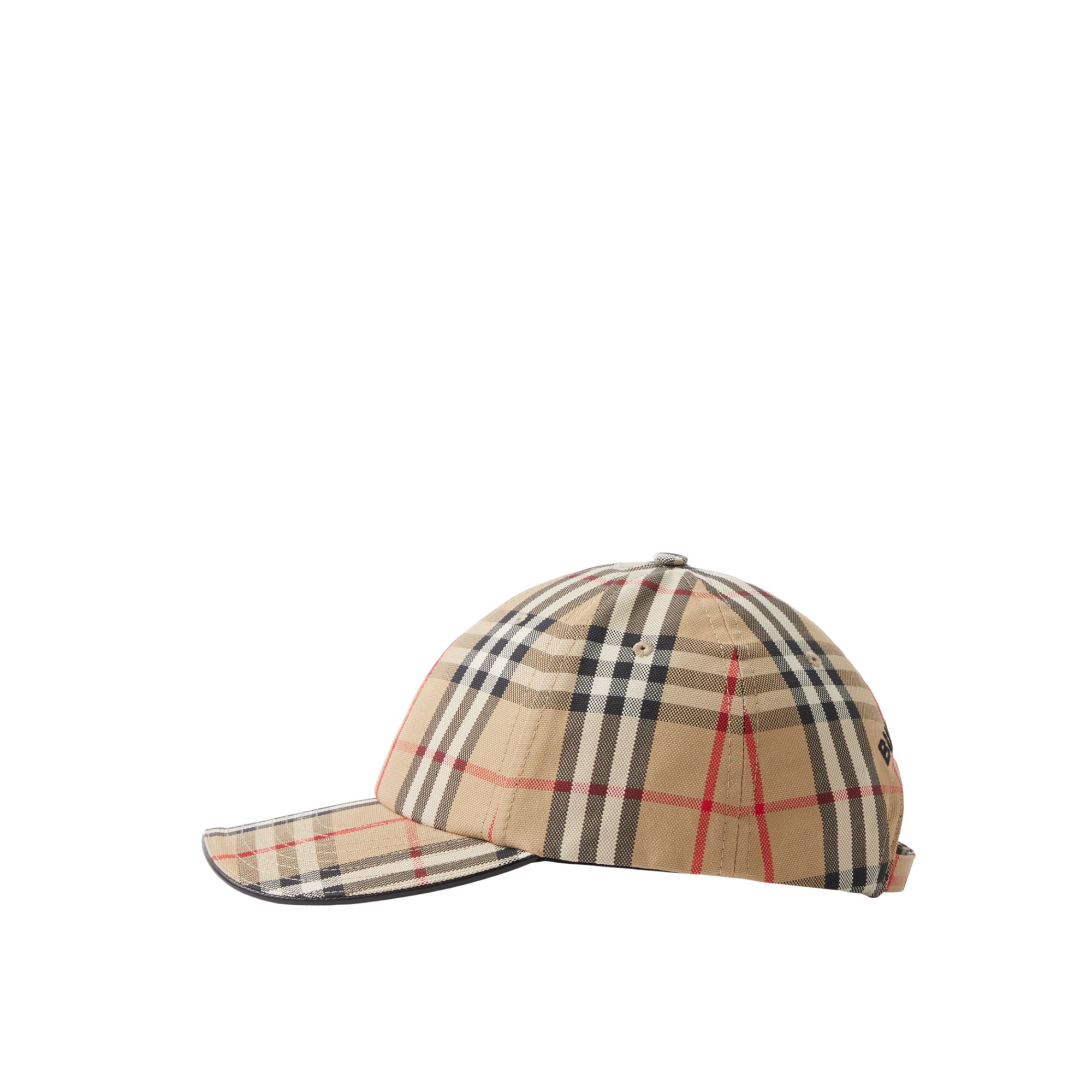 엠브로이더리 로고 빈티지 체크 코튼 야구 모자 아카이브 베이지