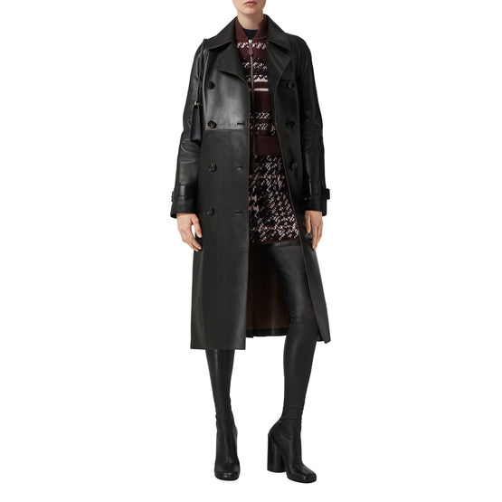 레더 워털루 트렌치코트 블랙