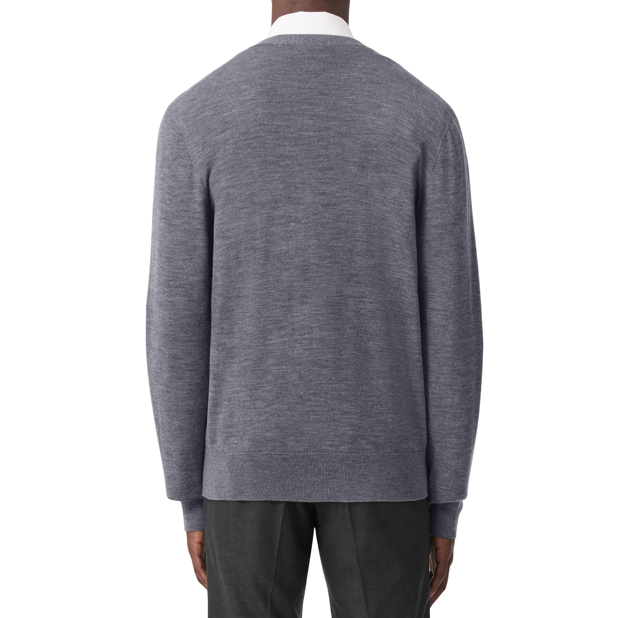 모노그램 모티프 울 블렌드 카디건 플린트 멜란지