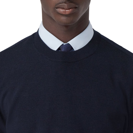 모노그램 모티프 울 스웨터 다크 차콜 블루