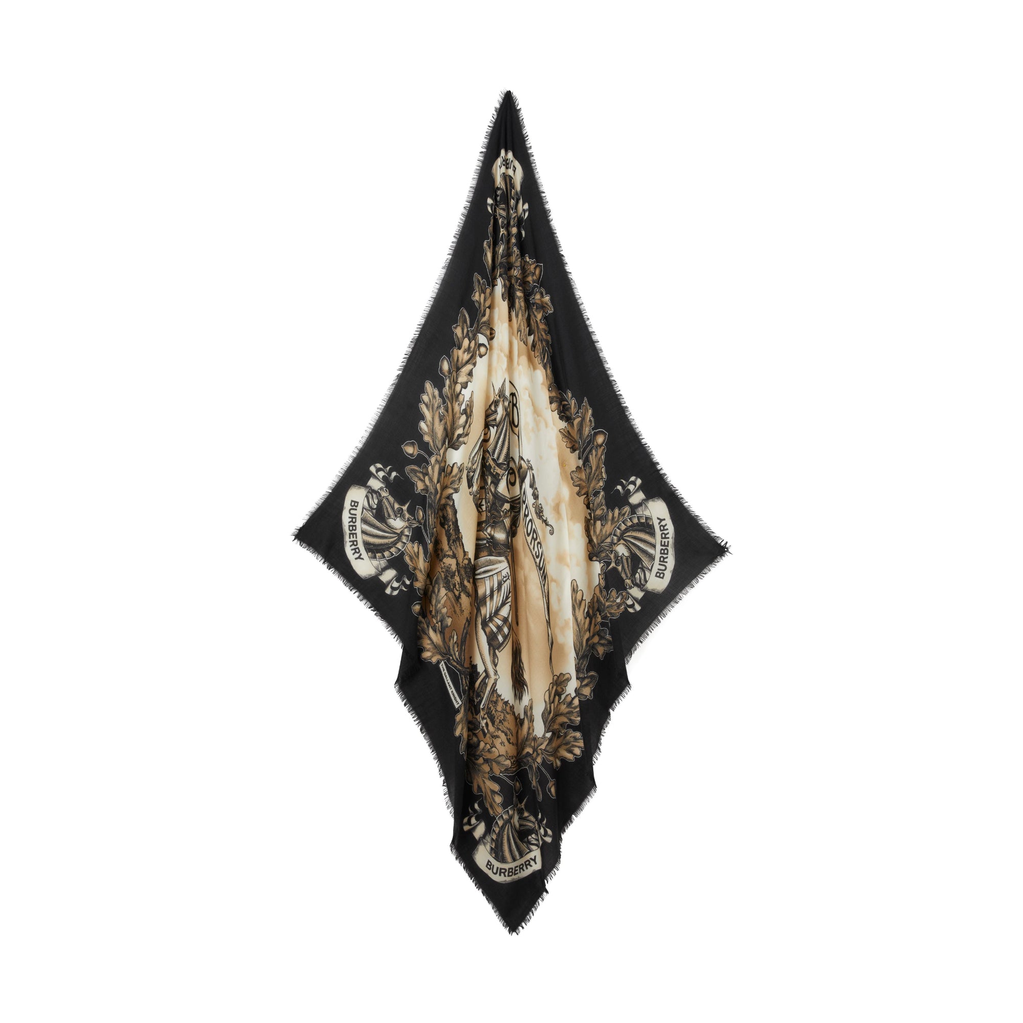 EKD 프린트 캐시미어 라지 스퀘어 스카프 아카이브 베이지