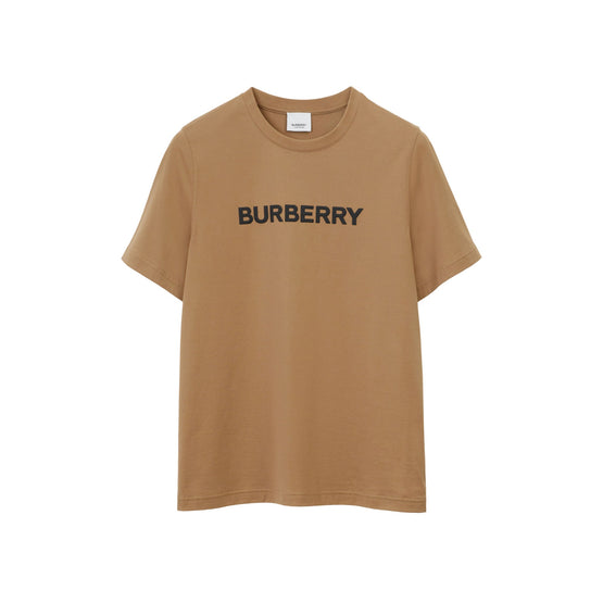 로고 코튼 티셔츠 카멜