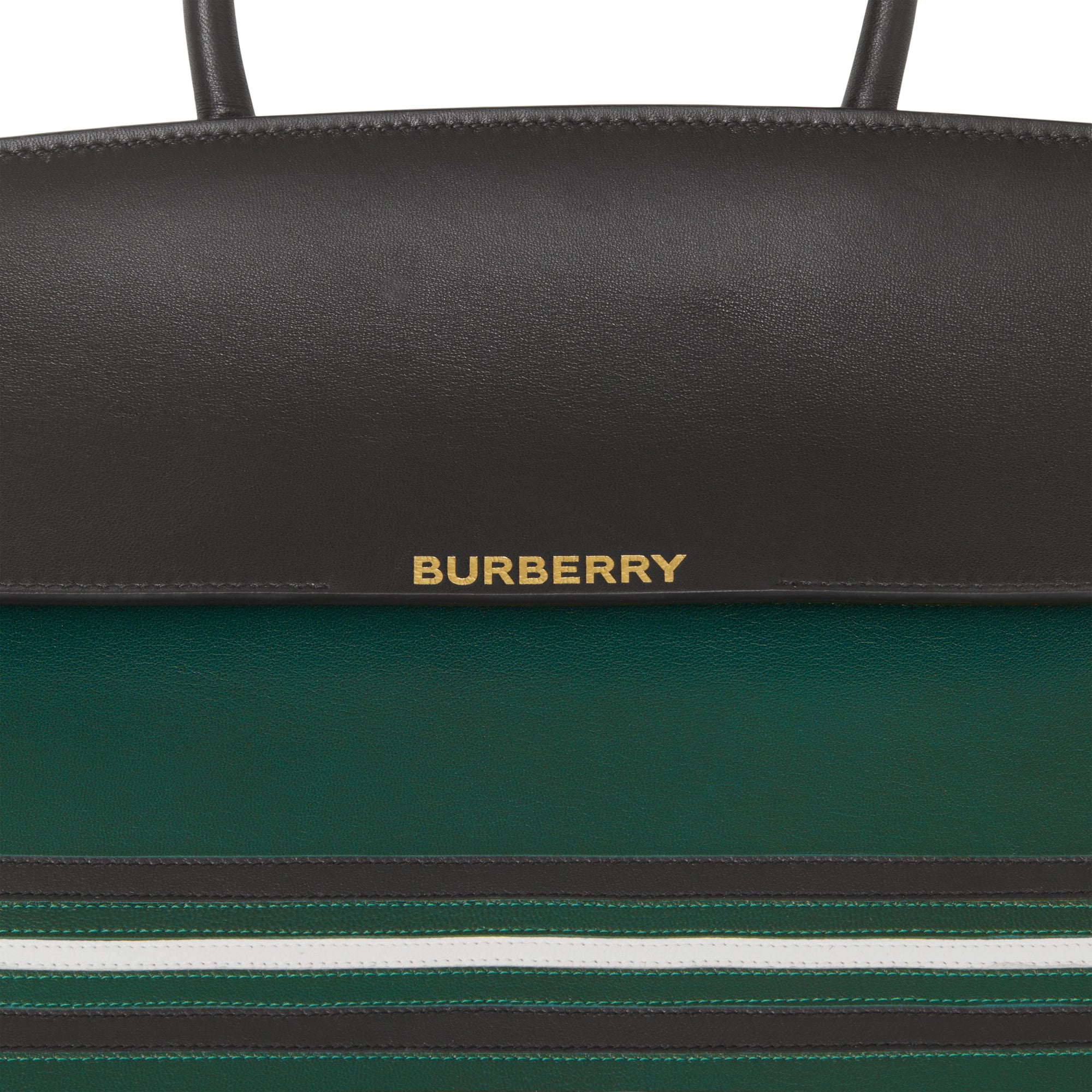 스트라이프 디테일 레더 라지 캐서린 백 다크 비리디언 그린