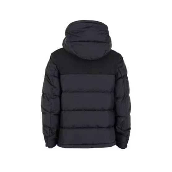 레터 그래픽 아플리케 나일론 퍼퍼 재킷 네이비