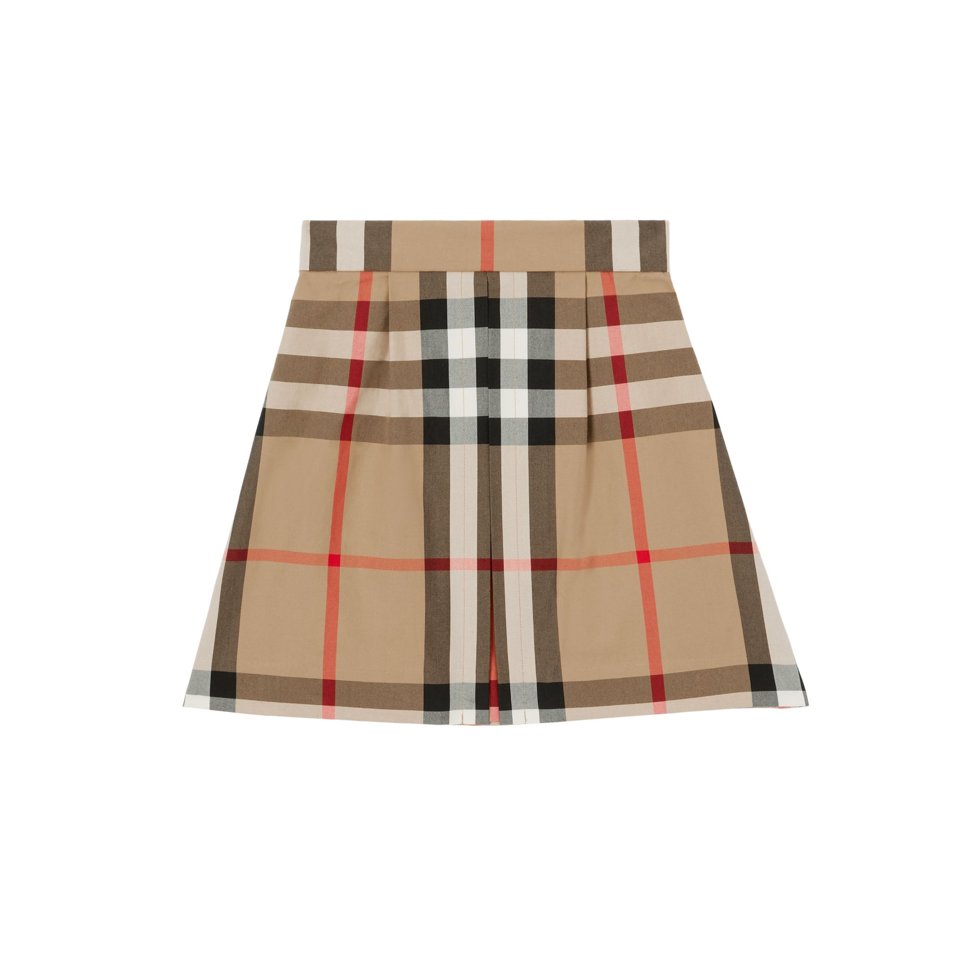 이그재저레이트 체크 플리츠 코튼 스커트 아카이브 베이지