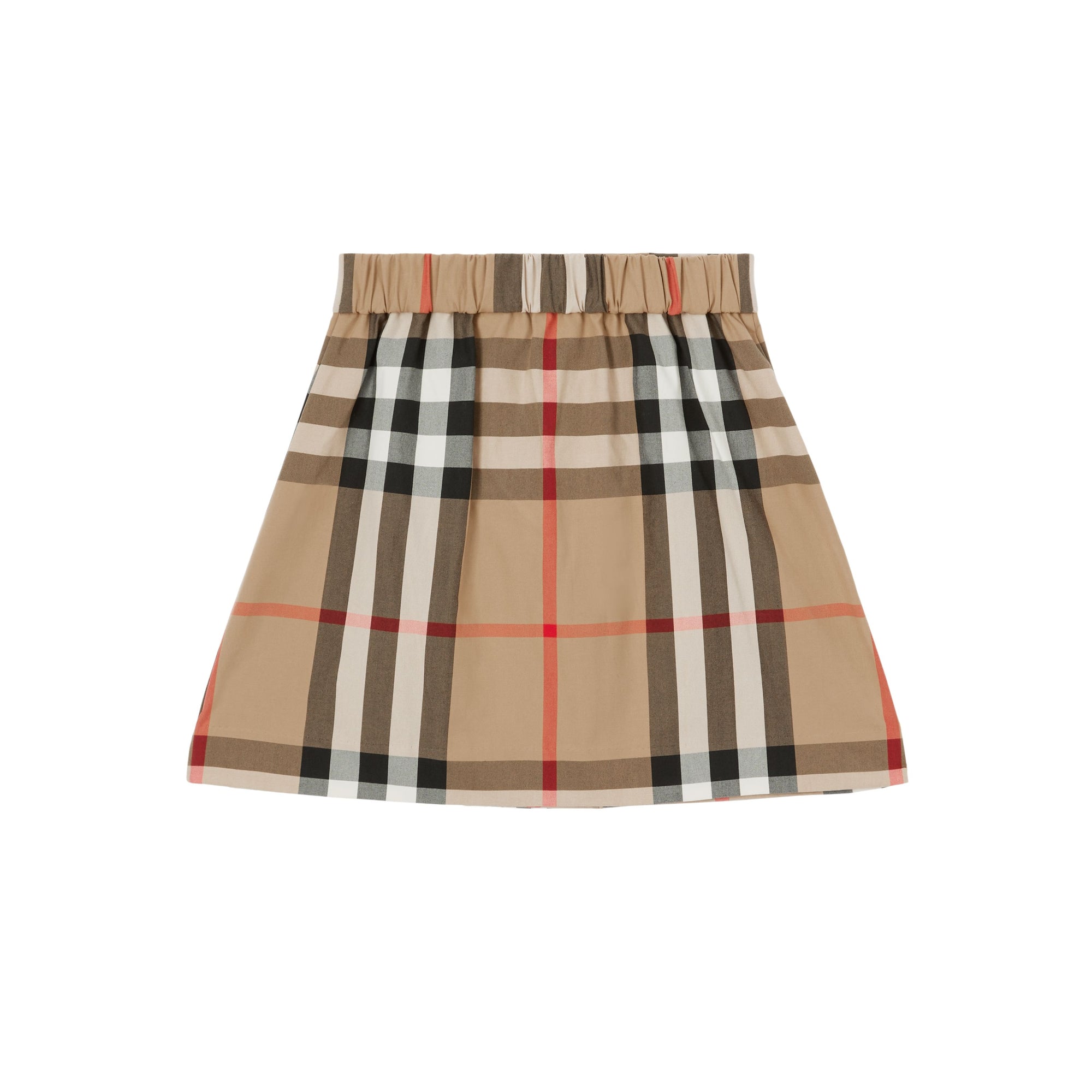 이그재저레이트 체크 플리츠 코튼 스커트 아카이브 베이지