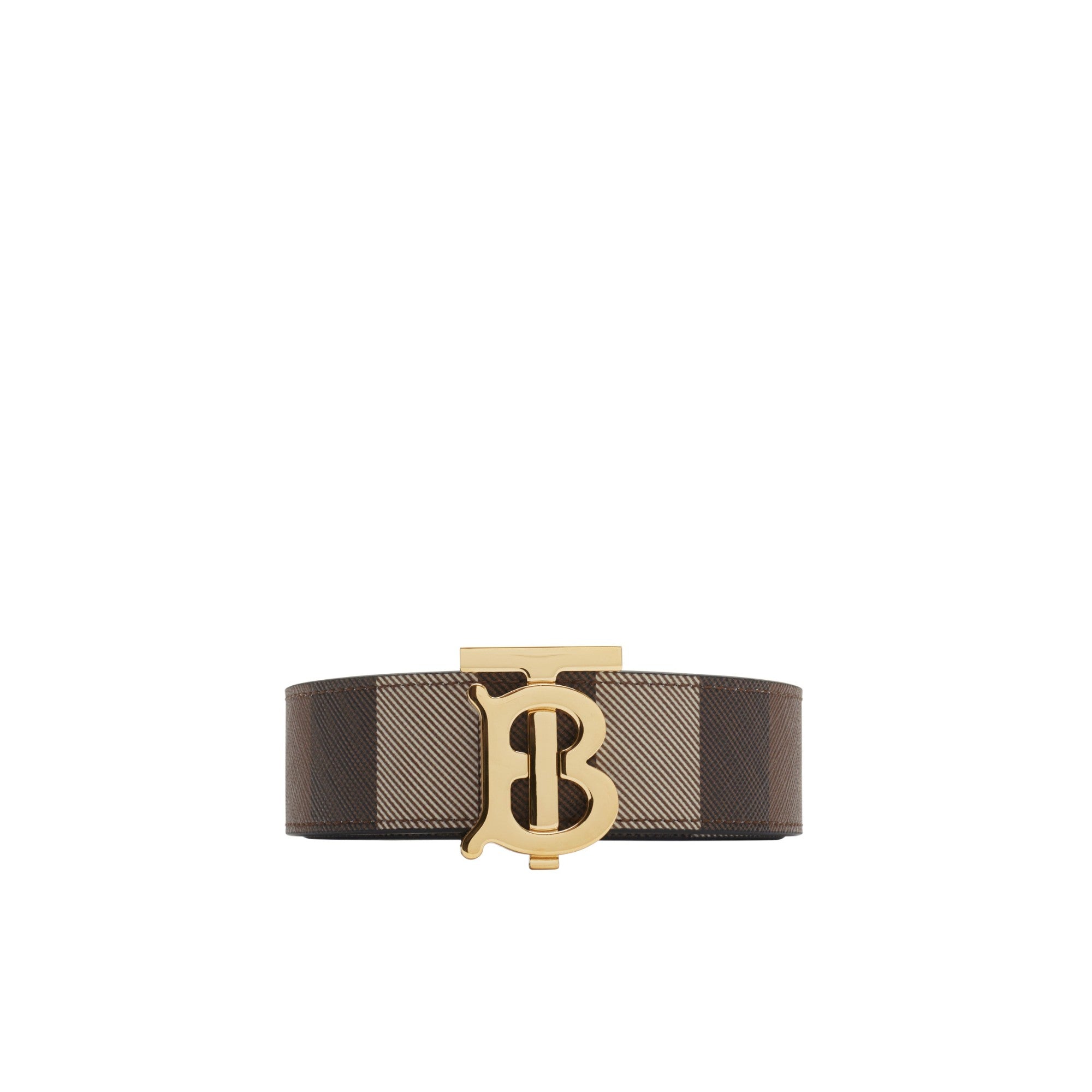 리버시블 체크 TB 벨트 다크 버치 브라운