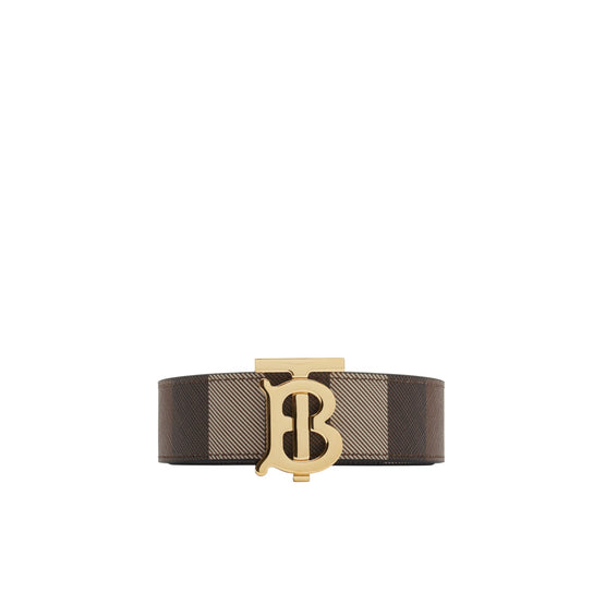 리버시블 체크 TB 벨트 다크 버치 브라운