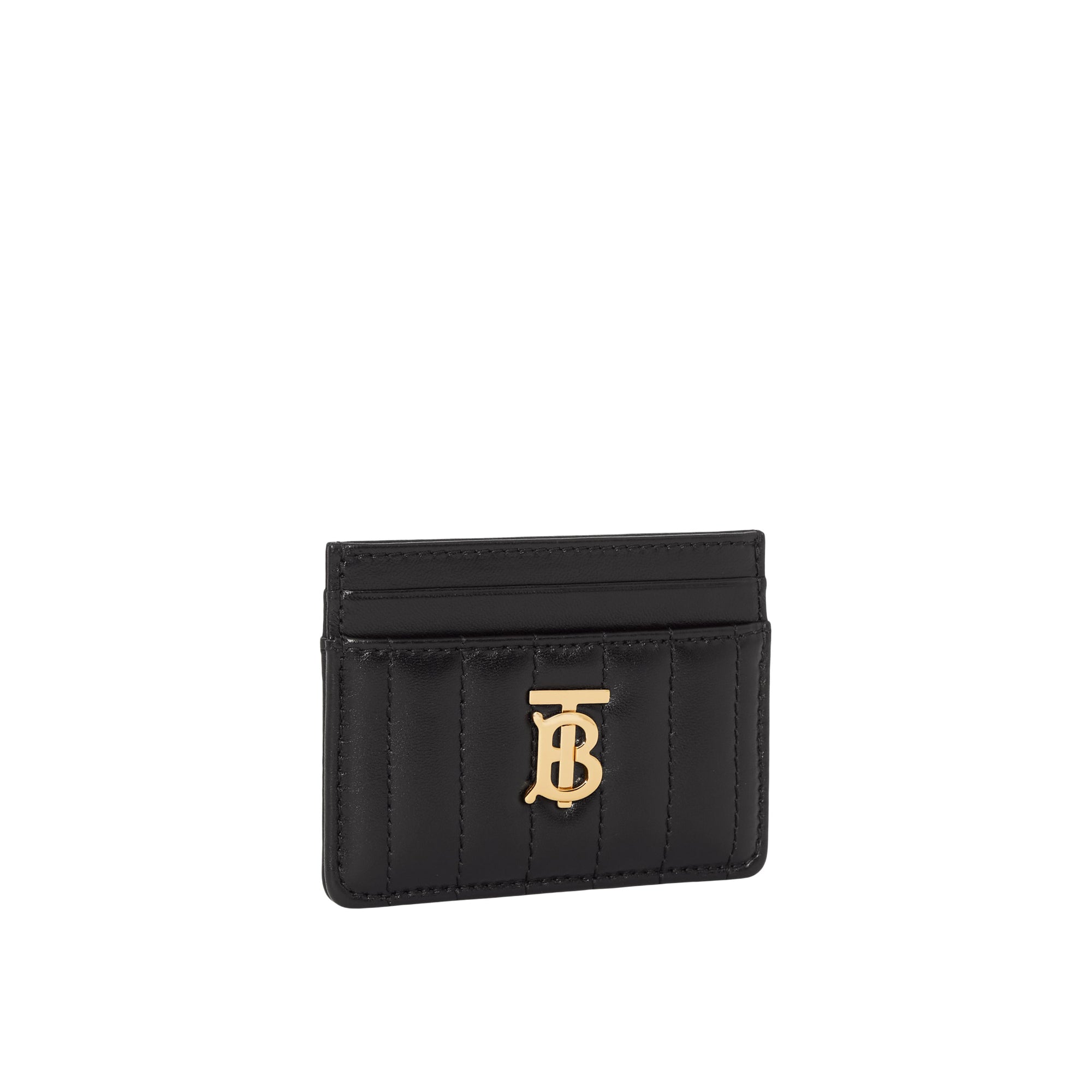 퀼팅 레더 롤라 카드 케이스 블랙/라이트 골드