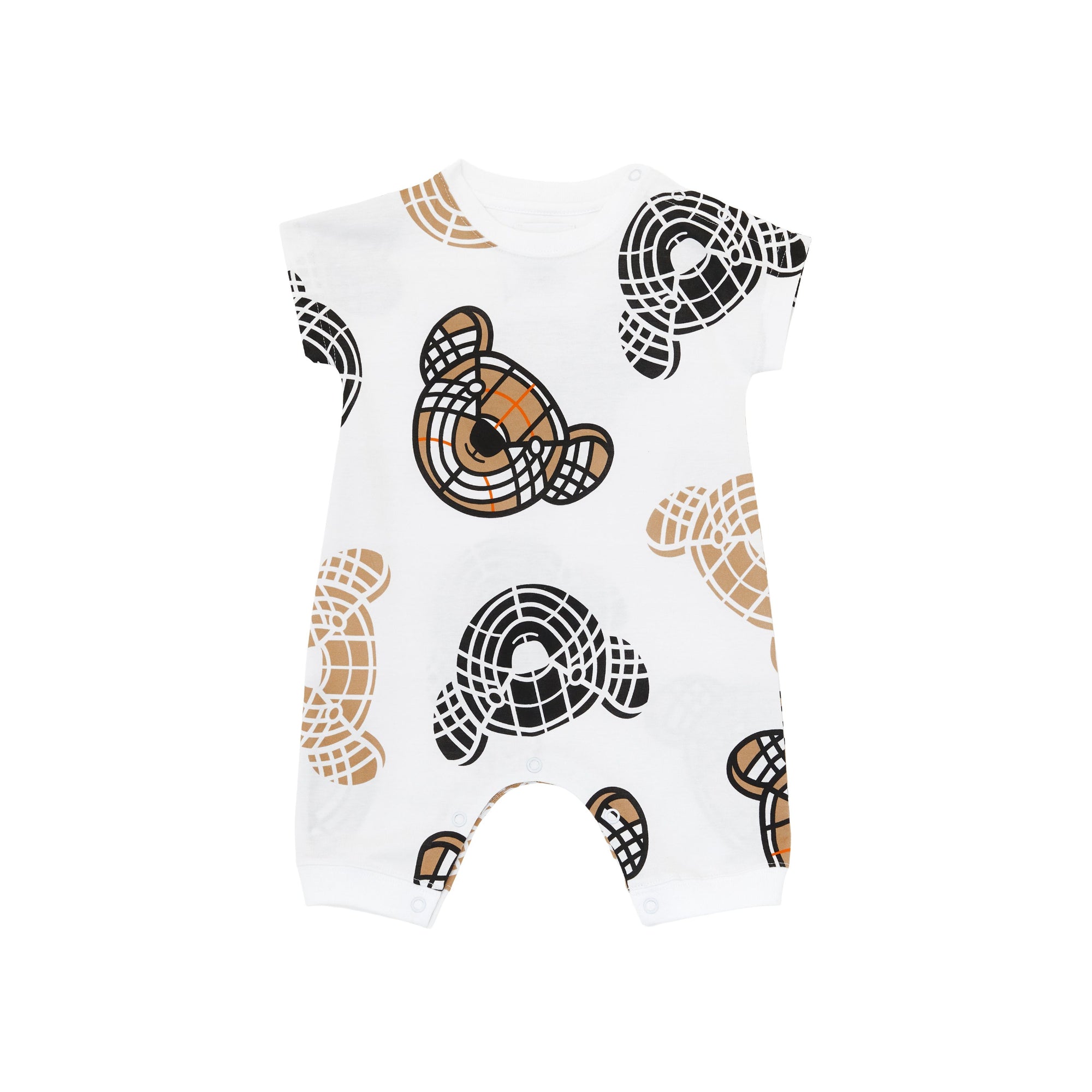 토마스 베어 프린트 코튼 플레이수트 화이트