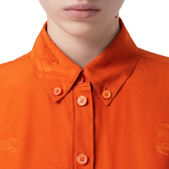 EKD 실크 자카드 오버사이즈 셔츠 딥 진저