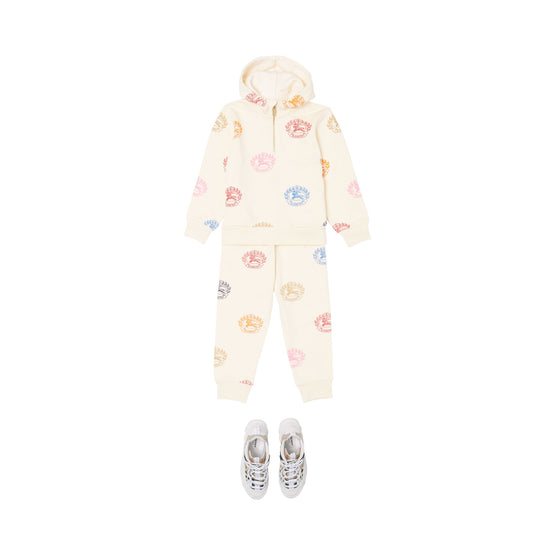 EKD 프린트 코튼 후디 페일 크림