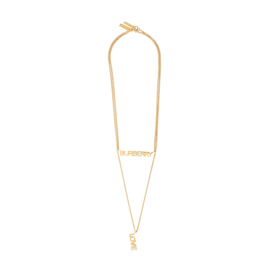 골드 플레이트 로고 LOVE 네크리스 라이트 골드