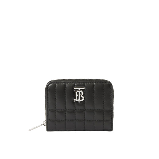 퀼팅 레더 롤라 지퍼 지갑 블랙/팔라듐