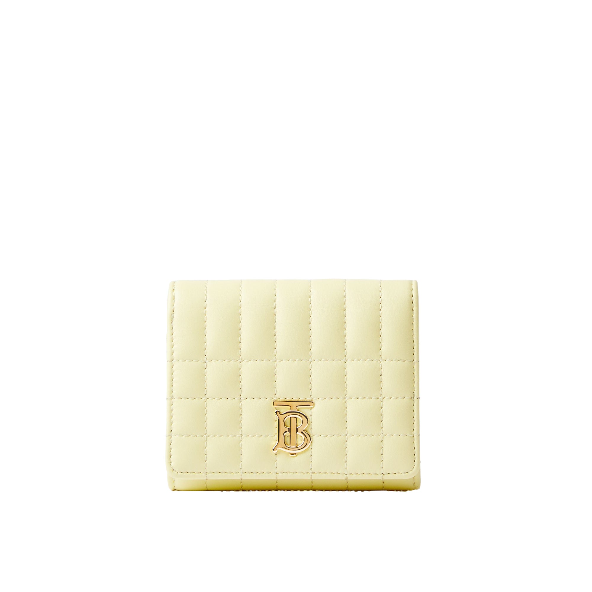 퀼팅 레더 스몰 롤라 반지갑 쿨 레몬