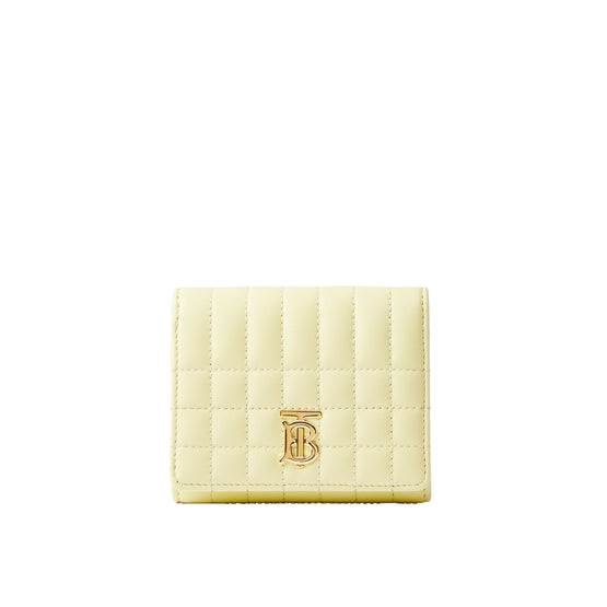 퀼팅 레더 스몰 롤라 반지갑 쿨 레몬
