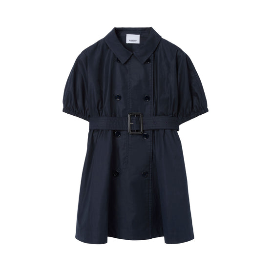 스트레치 코튼 트렌치 드레스 네이비 블랙