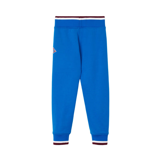 컬리지 그래픽 코튼 조깅 팬츠 캔버스 블루