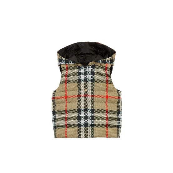 리버시블 체크 퍼퍼 질레 아카이브 베이지