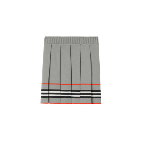 아이콘 스트라이프 울 블렌드 스커트 쿨 차콜 그레이
