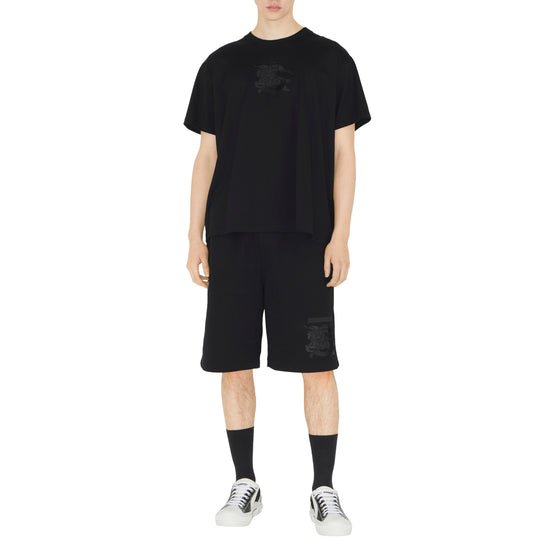 엠브로이더리 모노그램 EKD 코튼 쇼츠 블랙