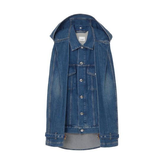 슬리브리스 스톤워싱 데님 재킷 딥 슬레이트 블루