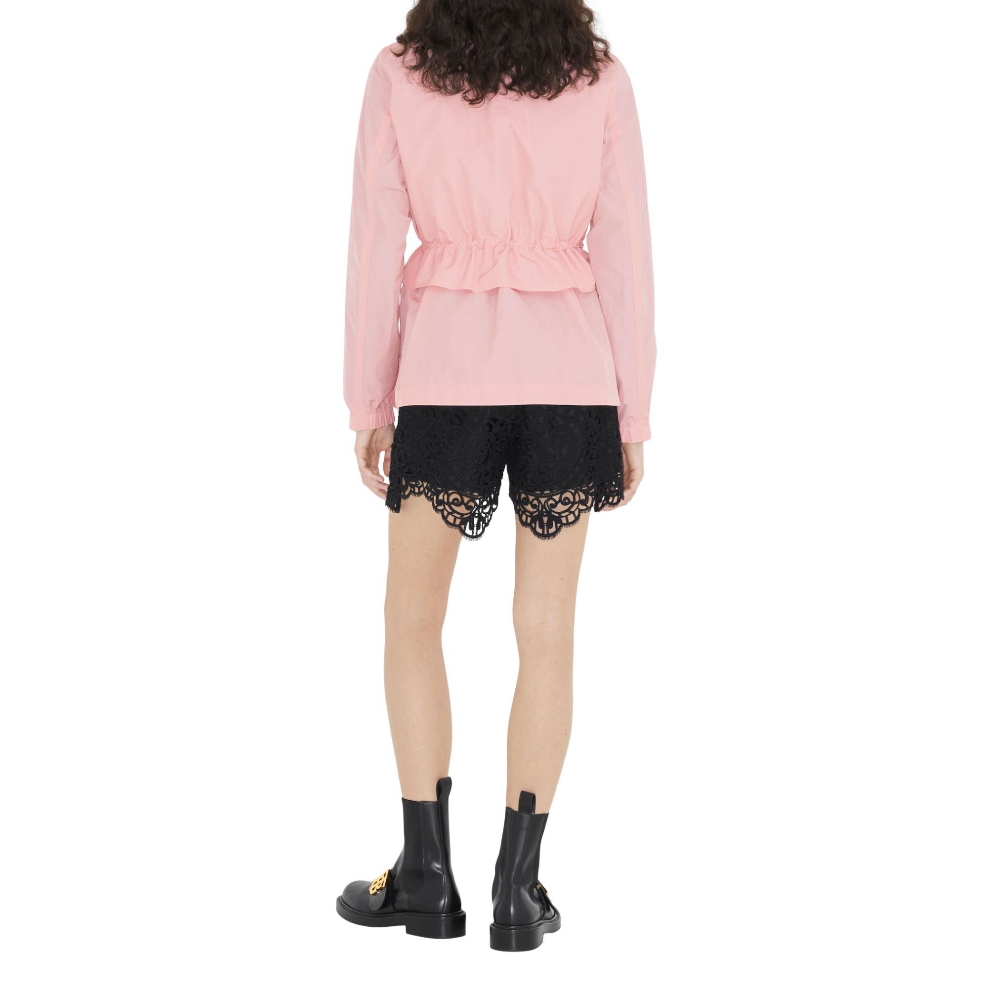 코튼 블렌드 퍼넬넥 재킷 셔벗 핑크