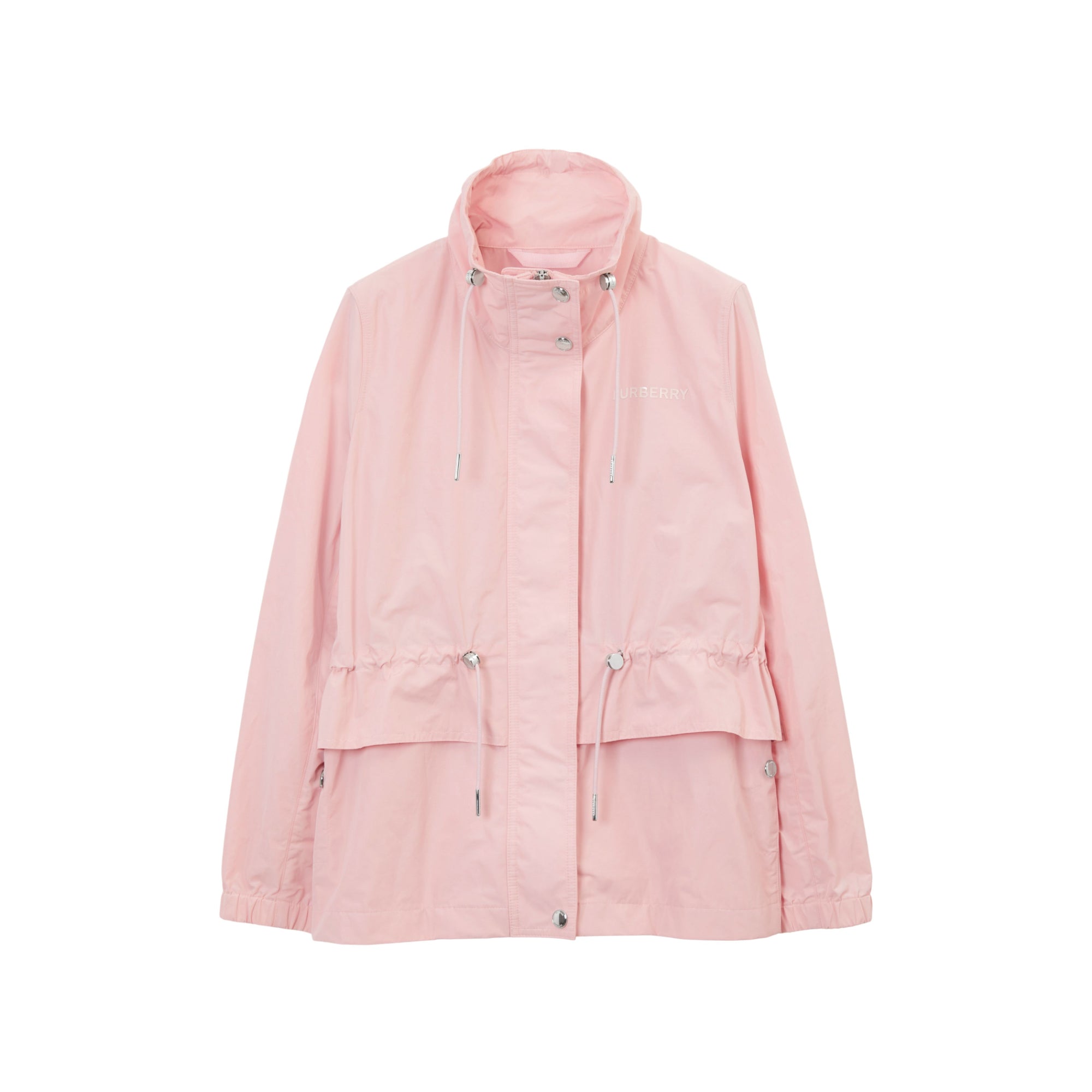 코튼 블렌드 퍼넬넥 재킷 셔벗 핑크