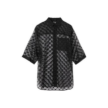 쇼트 슬리브 EKD 스트레치 레이스 셔츠 블랙