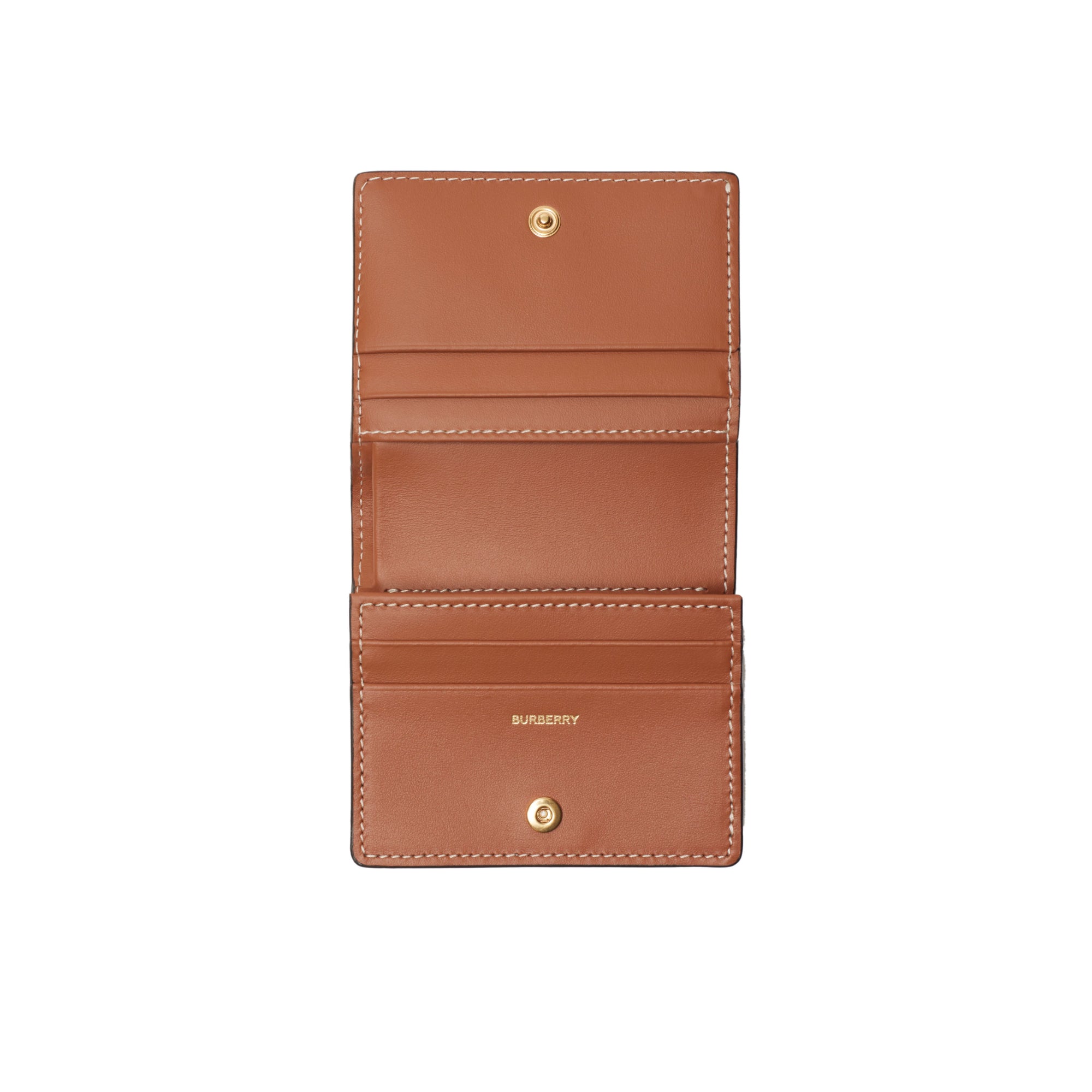 스몰 체크 바이폴드 지갑 아카이브 베이지