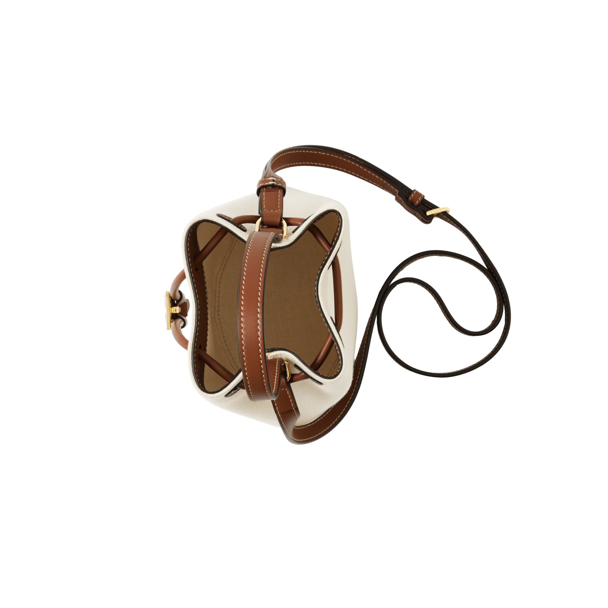 미니 TB 버킷 백 내추럴/몰트 브라운