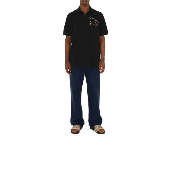 체크 EKD 코튼 폴로셔츠 블랙