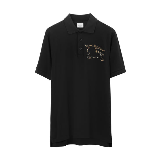 체크 EKD 코튼 폴로셔츠 블랙