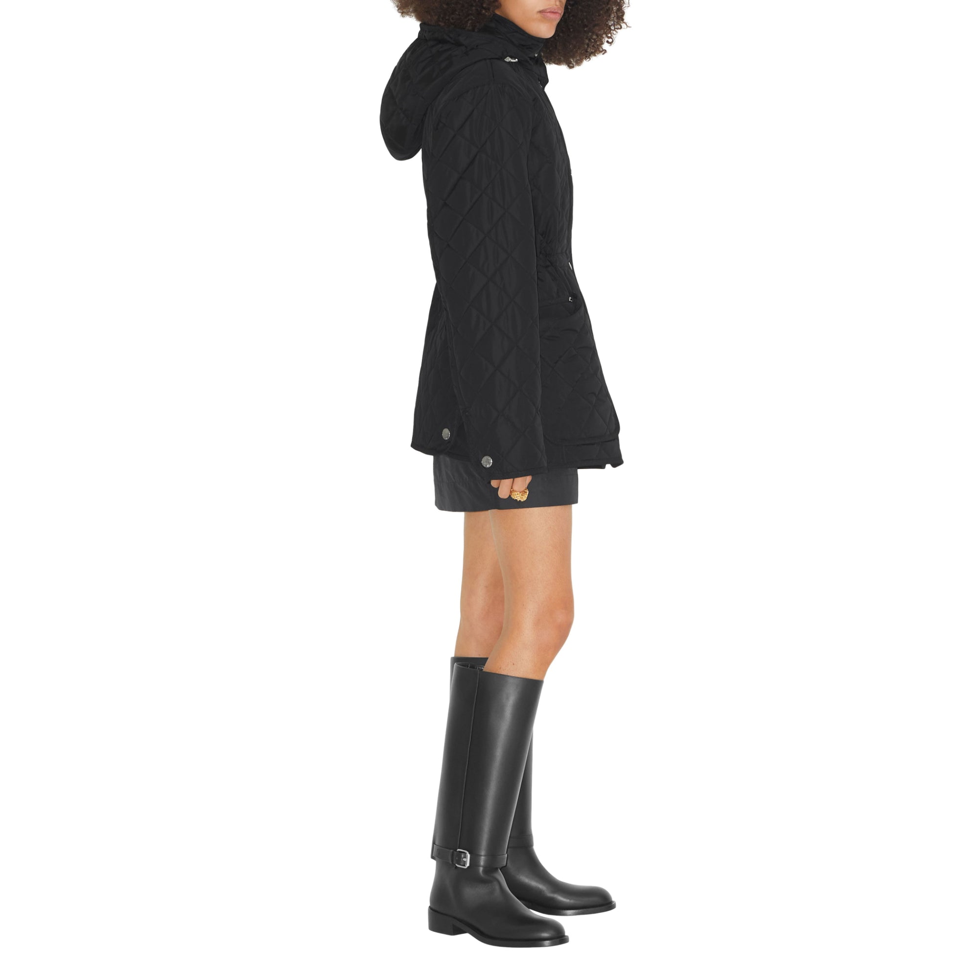 퀼팅 나일론 재킷 블랙