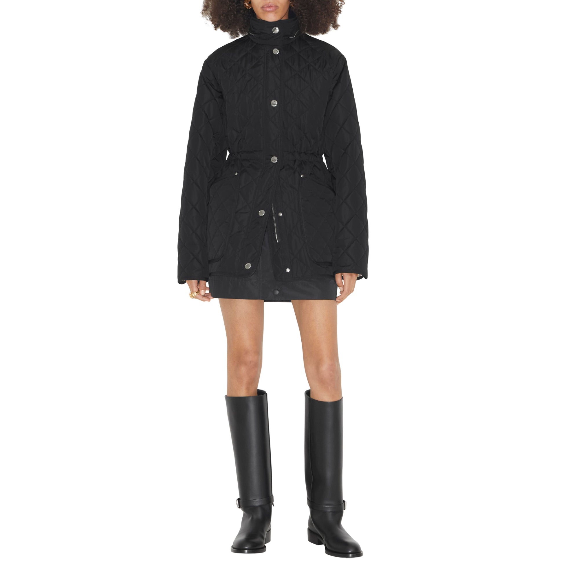 퀼팅 나일론 재킷 블랙