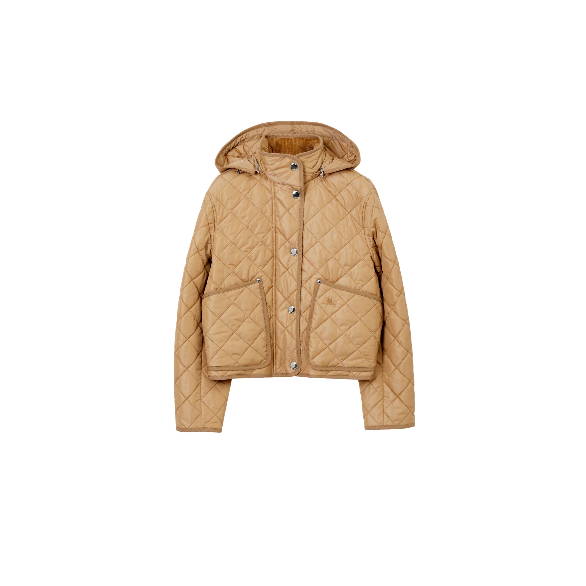 크롭 퀼팅 나일론 재킷 아카이브 베이지