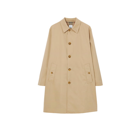 미드 렝스 개버딘 카 코트 허니