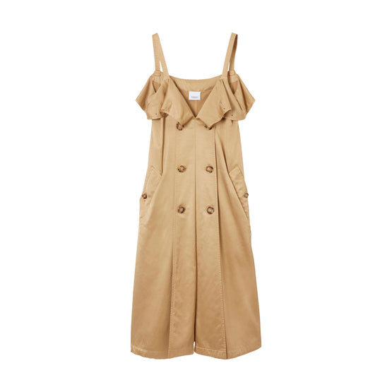 비스코스 코튼 블렌드 트렌치 드레스 소프트 폰