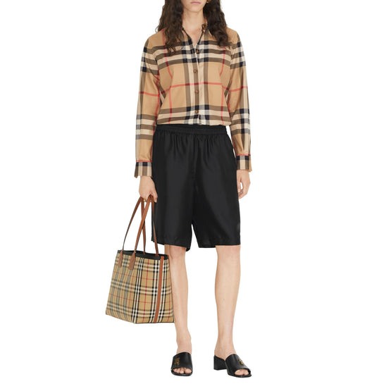 체크 코튼 셔츠 아카이브 베이지