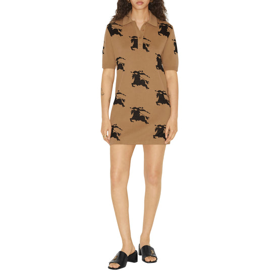 EKD 코튼 실크 폴로셔츠 드레스 카멜