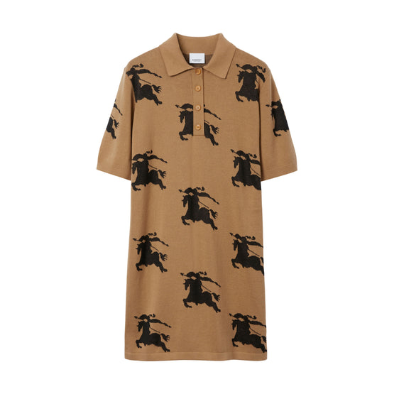EKD 코튼 실크 폴로셔츠 드레스 카멜