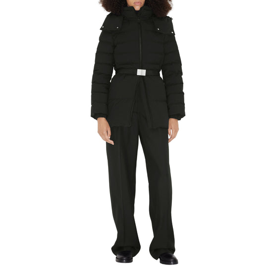 벨트 퍼퍼 재킷 블랙