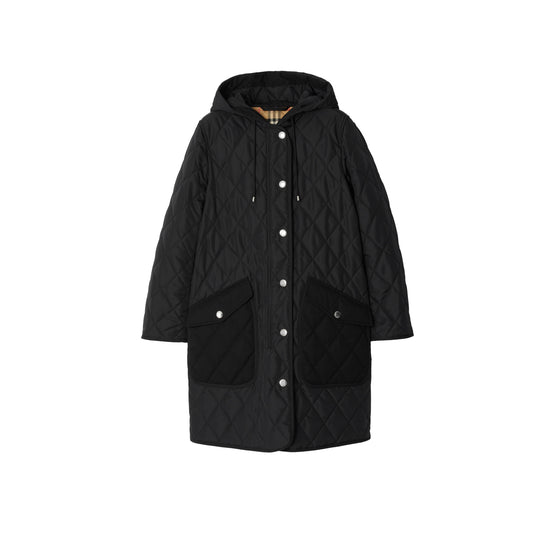 퀼팅 체온조절 코트 블랙
