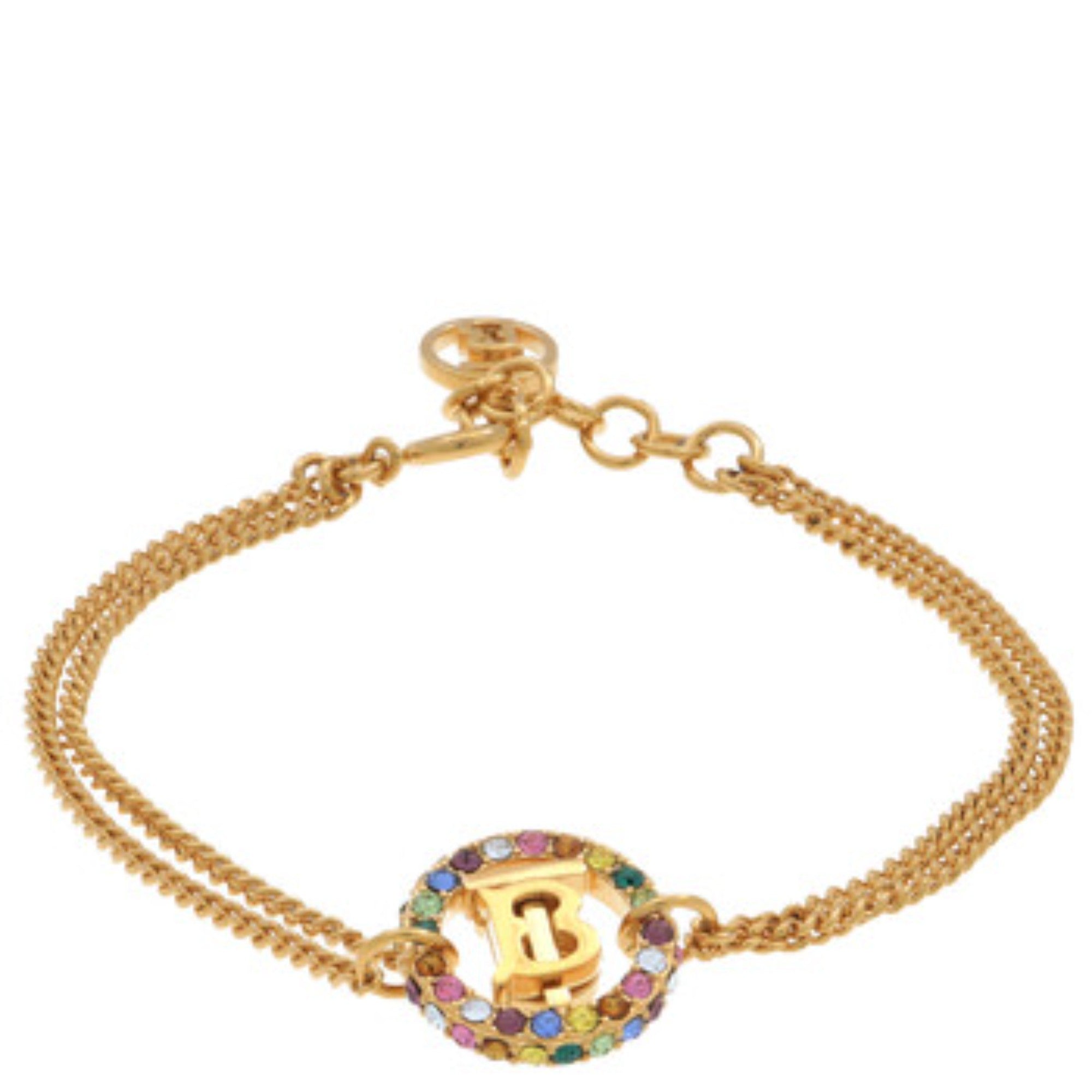 골드 플레이트 모노그램 모티프 브레이슬릿 라이드 골드/멀티컬러
