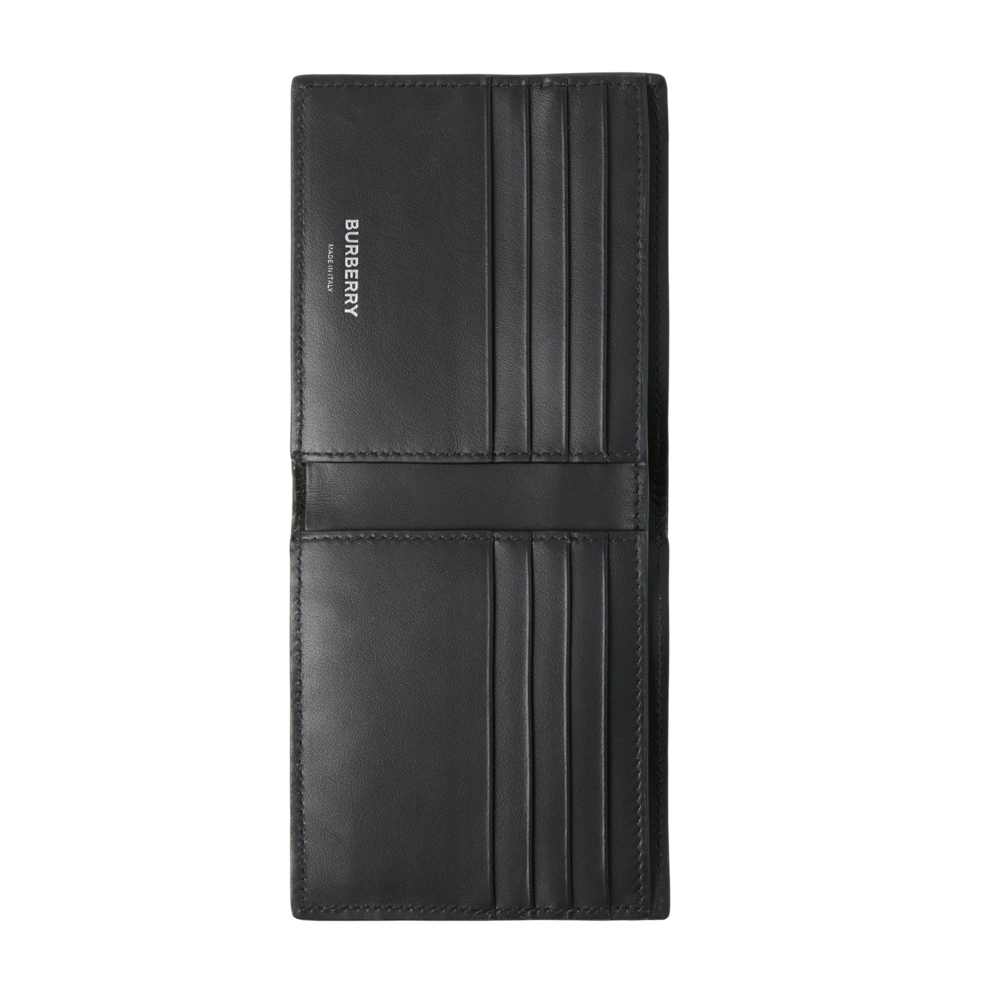 체크 바이폴드 지갑 네이비