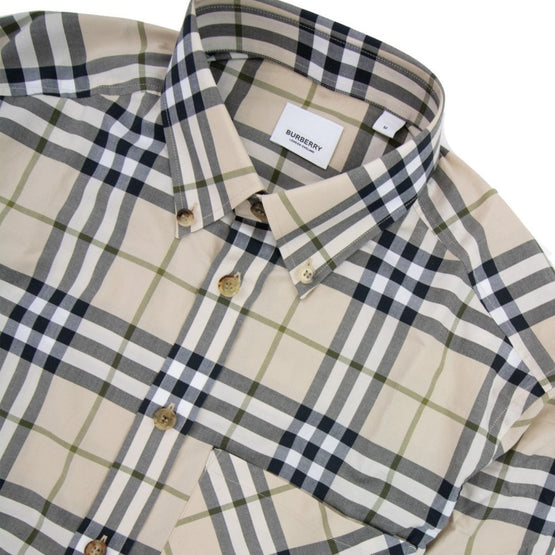 남성 체크 패턴 롱 슬리브 캐쥬얼 셔츠