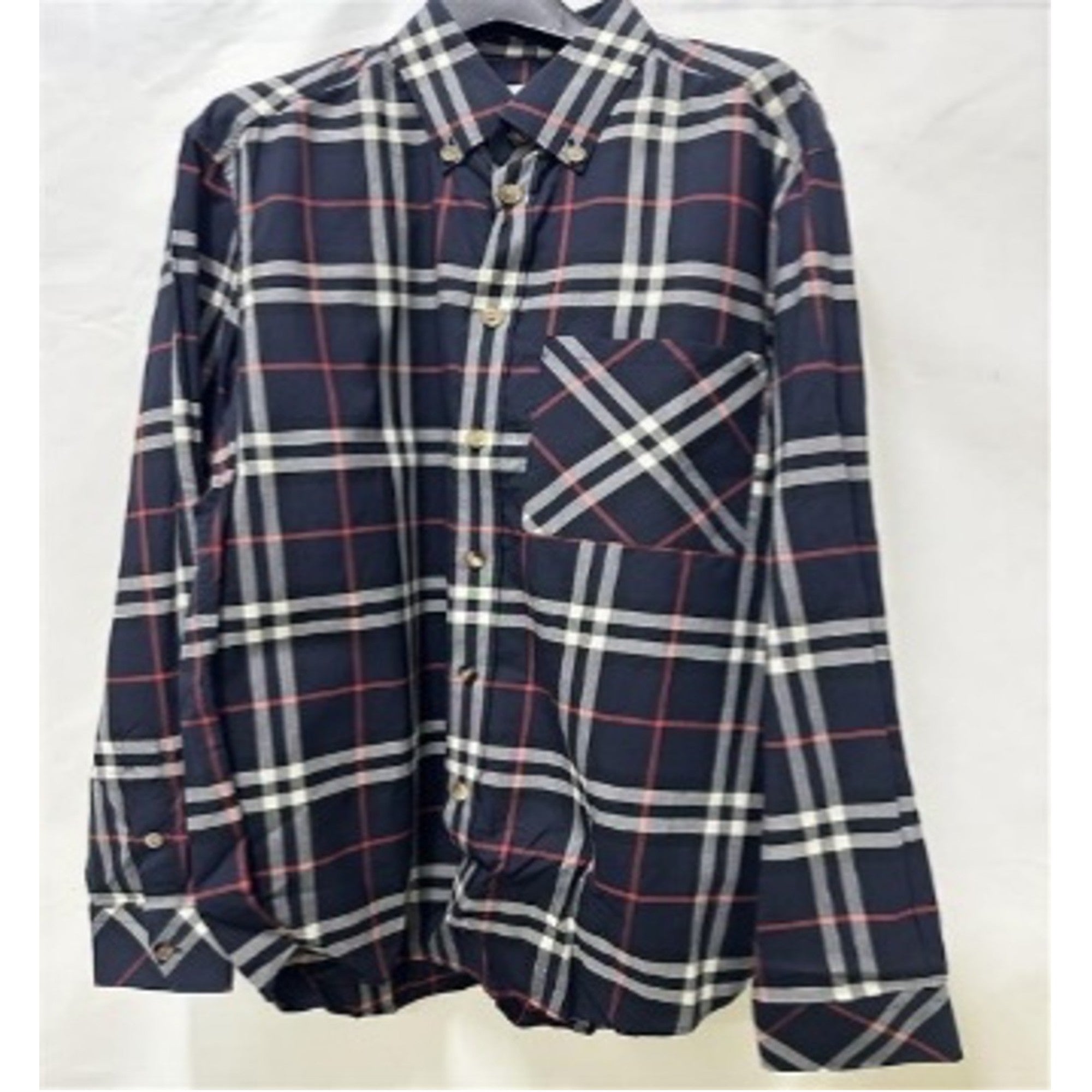 남성 체크 패턴 롱 슬리브 캐쥬얼 셔츠