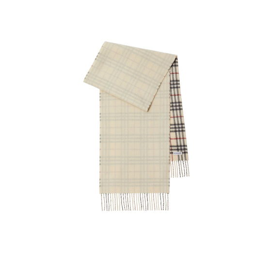 리버시블 체크 캐시미어 스카프 스톤