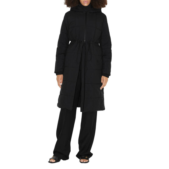 퀼팅 나일론 코트 블랙